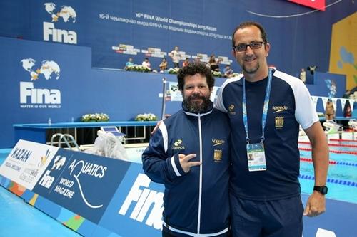 Alberto Dias (E) e Fernando Vanzella no Mundial de Kazan, na Rússia / Foto: Satiro Sodré / SSPress
