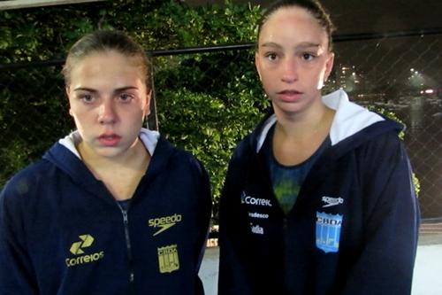 Marianna Rugê e Viviane Bahia, ambas entraram na piscina contra os EUA nessa segunda-feira / Foto: Esporte Alternativo