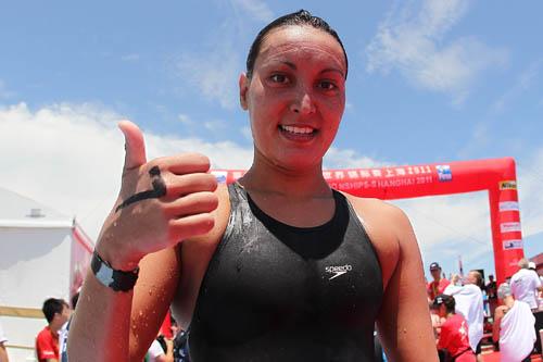 No feminino, o Brasil já conseguiu sua vaga olímpica, quando Poliana Okimoto chegou entre as 10 primeiras colocadas no Mundial de Esportes de Aquáticos de Xangai / Foto: Satiro Sodré AGIF