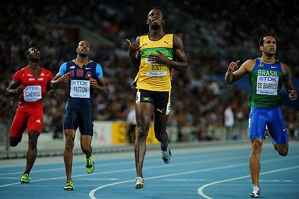 Bruno corre na final novamente eo lado de Usain Bolt / Foto: Gettymages/IAAF