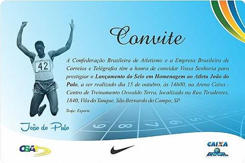 Correios lançam selo no 41º aniversário do recorde mundial do triplo estabelecido pelo atleta brasileiro / Foto: Divulgação