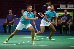 s irmãs Irmãs Lohayny e Luana Vicente durante evento-teste do badminton / Foto:  Pedro Martins/BWF