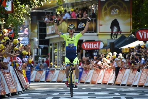 Rogers comemora vitória na 16ª etapa do Tour / Foto:  ©ASO / Presse Sports