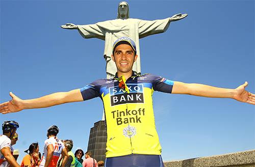 O espanhol Alberto Contador visitou o Cristo Redentor / Foto: Pedro Monteiro/Specialized