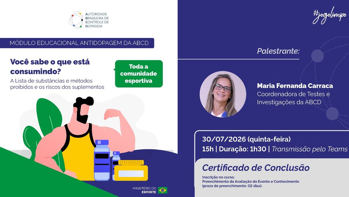 ABCD realiza 4º Módulo Educacional Antidopagem
