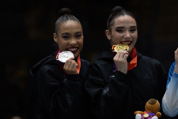 Maria Alexandre é ouro e Jojô fica com a prata na ginástica rítmica  