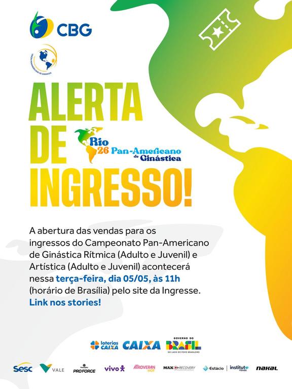 Ingressos para Campeonatos Pan-Americanos de Ginástica já estão à venda