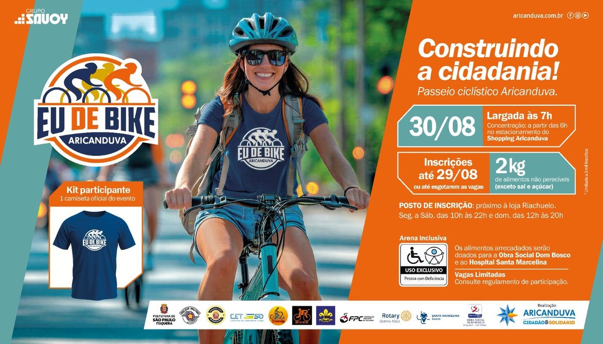 Passeio Ciclístico 'Eu de Bike' Retorna ao Shopping Aricanduva