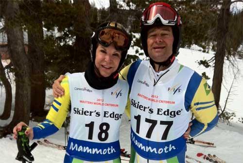 Os atletas brasileiros Stefano Arnhold e Luci Arnhold representaram muito bem nosso país ontem na prova de Slalom Gigante do Mundial de Ski Alpino  / Foto: Divulgação 