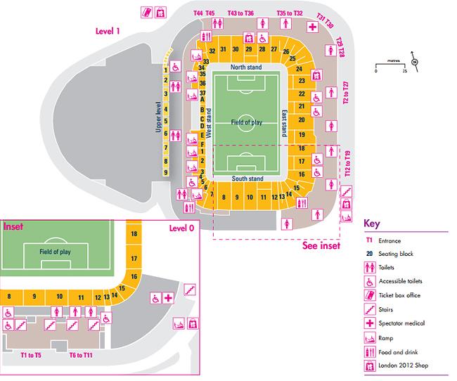 Mapa do Estádio City of Coventry - Futebol / Foto: Londres 2012 