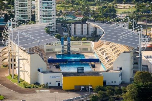 A arena será palco do polo aquático, dos saltos ornamentais e do nado sincronizado / Foto: Getty Images / Buda Mendes