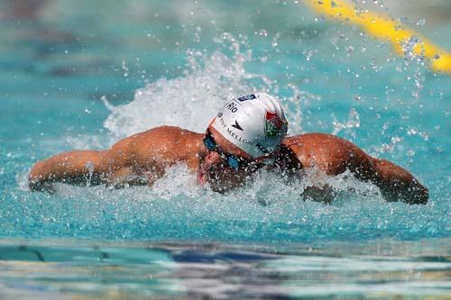 Kaio Márcio nadou bem as eliminatórias e garantiu a raia 4 na final dos 200m borboleta do Troféu Finkel de Natação  / Foto: Satiro Sodré/AGIF