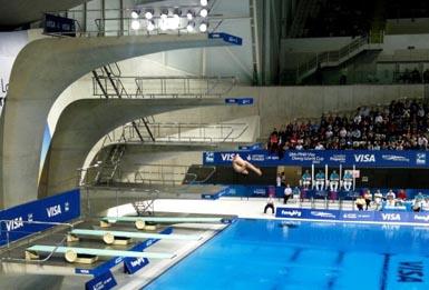 Um impressionante salto chinês selou os seis dias de competição da 18ª Copa do Mundo FINA de Saltos Ornamentais, realizado em Londres no novo Centro Aquático Olímpico (GBR), entre dias  20 e 26 de fevereiro / Foto: Divulgação FINA 