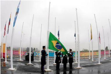 Nesta quinta-feira, dia 13 de Outubro, foi realizada a cerimônia de hasteamento da Bandeira Brasileira na Vila Pan-americana Guadalajara 2011 / Foto: Gaspar Nóbrega/Inovafoto/COB