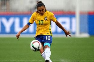 A craque Marta é uma das armas do Brasil na briga por mais um título para a Seleção Brasileira / Foto: Getty Images