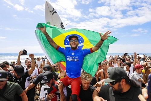 Brasileiros dão show na etapa americana, disputada na Califórnia / Foto: Divulgação/WSL