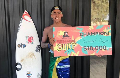 Pelo segundo ano seguido o brasileiro Samuel Pupo (Rip Curl) brilhou no Quiksilver Young Guns Surf 2018 / Foto: Divulgação